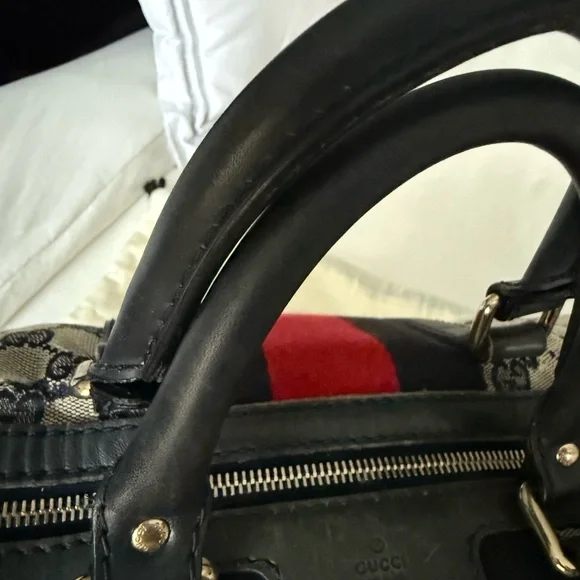 Gucci Blue and Red Striped Boston Bag - Picture 12 of 17